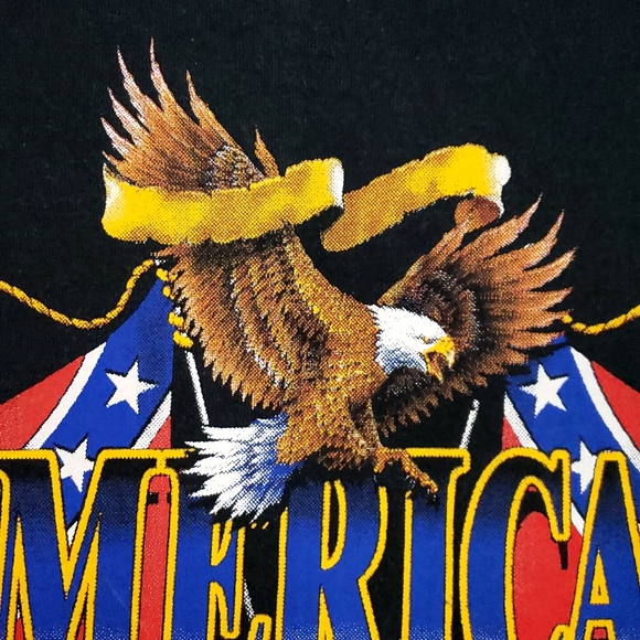 Vintage American By Birth Rebel By Choice Patriot Bald Eagle T-shirt - Picture 3 of 6